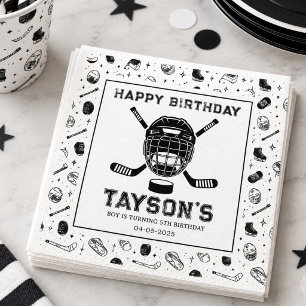 Serviette En Papier C'est la fête d'anniversaire de 5 ans de Hockey Ga