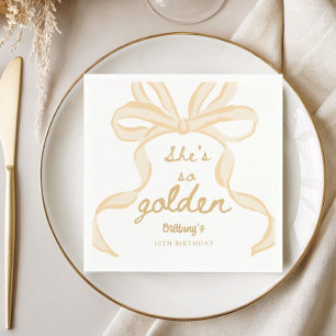 Serviette En Papier C'est la fête des 10 ans de la fille d'or