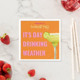 Serviette En Papier C'est la météo pour boire le jour Citation drôle B