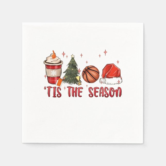 Serviette En Papier C'est la saison basket de Noël  (Devant)