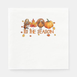 Serviette En Papier C'Est La Saison Basset Hound Chien Chute Thanksgiv