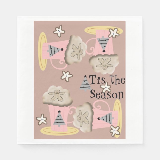 Serviette En Papier C'Est La Saison Café Noël Père Noël Napkins (Devant)