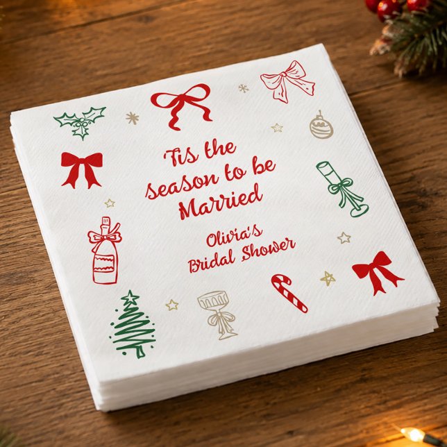 Serviette En Papier C'est la saison de Noël pour la douche de mariée  (Créateur téléchargé)