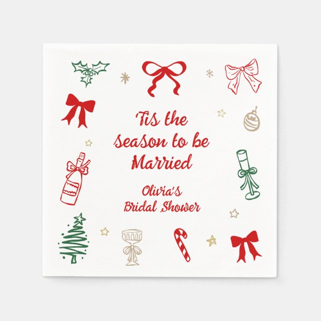 Serviette En Papier C'est la saison de Noël pour la douche de mariée  (Devant)