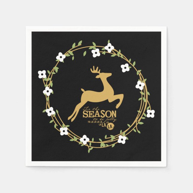 Serviette En Papier C'est la saison Papier de Noël serviettes (Devant)