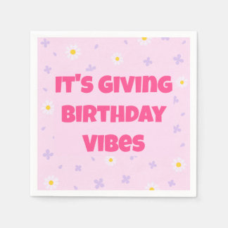 Serviette En Papier C'est l'ambiance d'anniversaire, rose et lavande