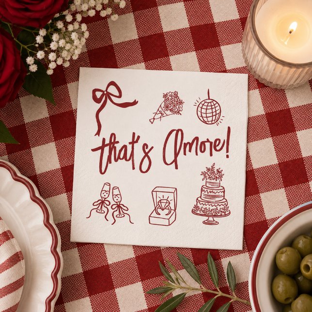 Serviette En Papier C'est l'Amour Baby Shower (That's Amore Bridal shower Napkins)