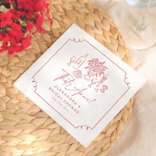 Serviette En Papier C'est l'amour ! Fête de fiançailles Pizza & Vin Fa