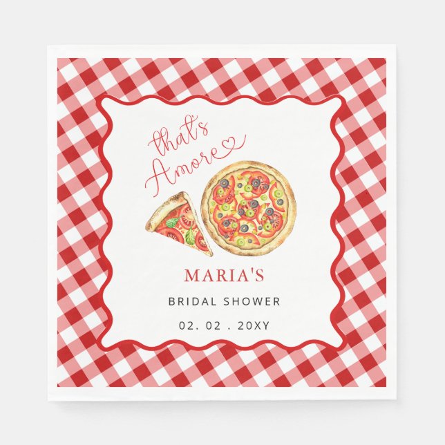 Serviette En Papier C'est l'amour Fête de pizza italienne Shower de ma (Devant)