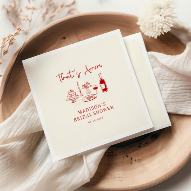 Serviette En Papier C'est l'amour Main Rouge Dessinée à la main Mariag (Créateur téléchargé)