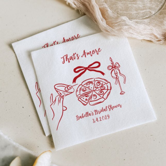 Serviette En Papier C'est l'amour Mariage Pizza Dessinée à la main (Créateur téléchargé)
