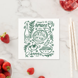Serviette En Papier C'est l'Amour Nourriture Italienne Mignon FETE DE