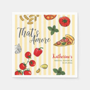Serviette En Papier C'est l'Amour Pizza et Pâtes Italiennes pour Enter