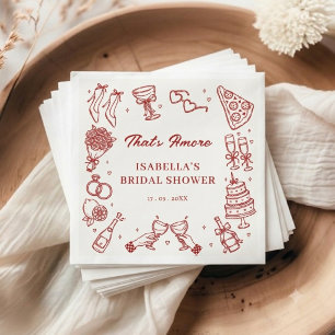 Serviette En Papier C'est l'Amour Pizza pour Enterrement de Vie de Jeu
