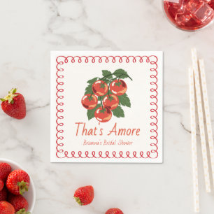 Serviette En Papier C'est l'Amour Tomate Rouge Fête de Mariage Italien