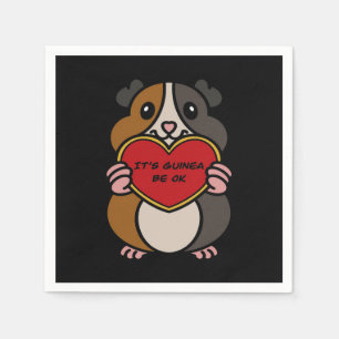 Serviette En Papier C'est le Coeur de Coeur de Cochon de Guinée. Coc