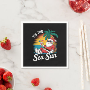 Serviette En Papier C'est le soleil de la mer Santa Beach Noël en juil