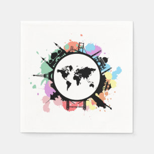 Serviette En Papier C'est l'heure de voyager