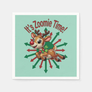 Serviette En Papier C'est l'heure de Zoomie ! Les rennes de Noël