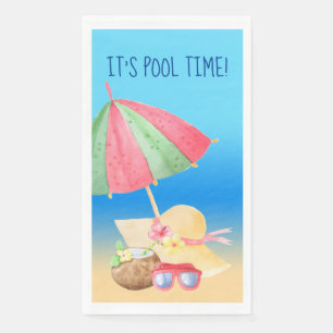 Serviette En Papier C'est l'heure du pool