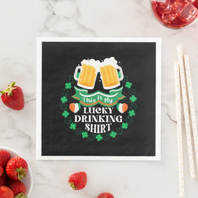 Serviette En Papier C'est ma Saint-Patrick de bière chanceuse (En situation)