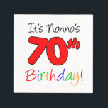 Serviette En Papier C'est Nonno's 70th Birthday Fun Napkins<br><div class="desc">C'est le 70e anniversaire de Nonno amusant et des serviettes colorées. Des serviettes pour une fête de 70ème anniversaire pour un grand-père italien. Un grand-père italien sourit en voyant ces serviettes cool. Idéal pour la soixante-dixième célébration de Nonno !</div>