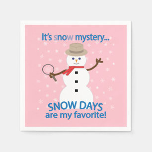 Serviette En Papier C'est NOw Mystery Detective Snowman Pink