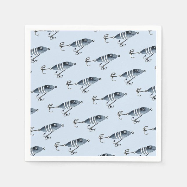 Serviette En Papier C'est O'fish Fishing Boy Anniversaire (Devant)