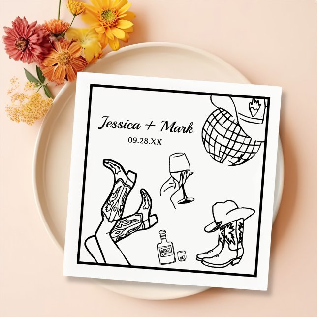 Serviette En Papier C'est parti les filles Nashville enterrement de vi (Créateur téléchargé)