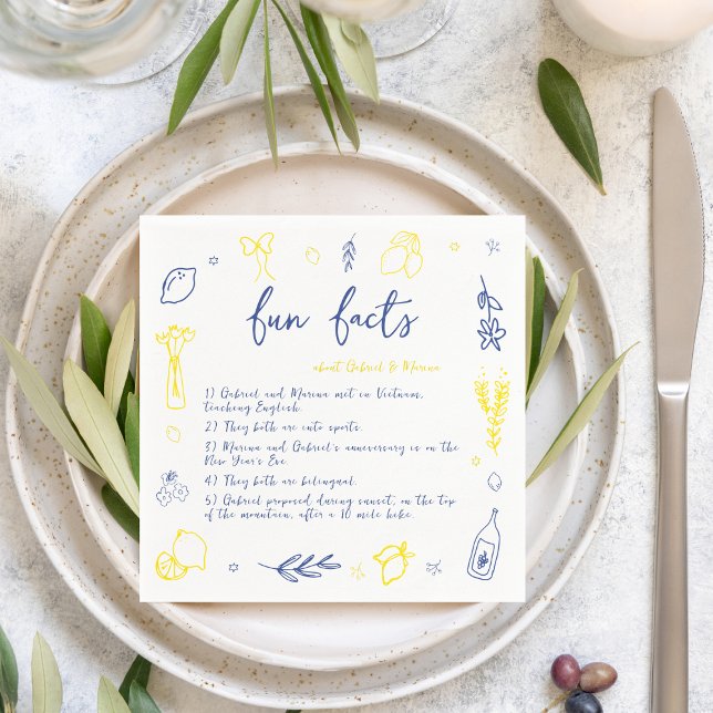 Serviette En Papier C'est plus Italien Fun Facts Newlyweds Mariage (Créateur téléchargé)