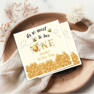 Serviette En Papier C'est si doux d'être la 1ère abeille pour un anniv