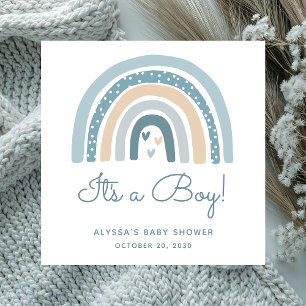 Serviette En Papier C'est un Baby shower arc-en-ciel Boy Boho