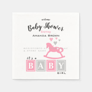 Serviette En Papier C'est un Baby shower de fille
