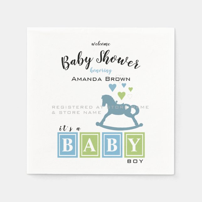 Serviette En Papier C'est un Baby shower de garçon (Devant)
