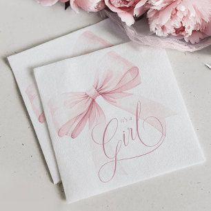 Serviette En Papier C'est un Baby shower de la croupe rose fille