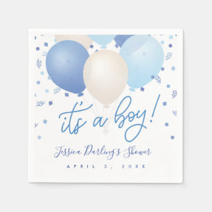 Serviette En Papier C'est un Baby shower garçon Bleu ballons