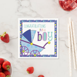 Serviette En Papier C'est un Baby shower garçon Cocktail Napktail