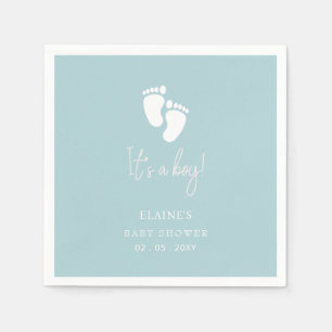 Serviette En Papier C'est un Garçon Baby Feet Blue Boy Baby shower