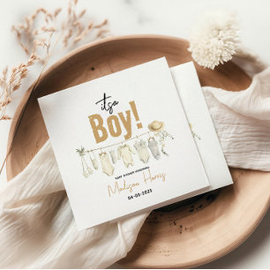 Serviette En Papier C'est un garçon ! Baby shower Bleu - Cute & Sweet