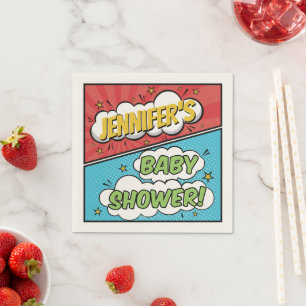 Serviette En Papier C'est un garçon Baby Shower de super-héros de band