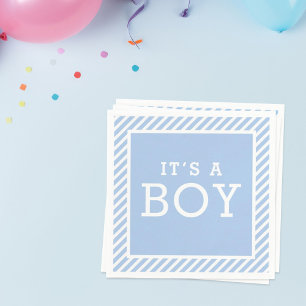 Serviette En Papier C'est un garçon Baby shower moderne Light Blue St