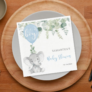 Serviette En Papier C'est un garçon éléphant ballons baby shower verdu