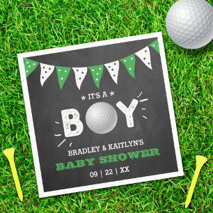 Serviette En Papier C'est un garçon ! Golf Thème Co-ed Baby shower