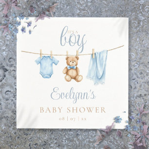 Serviette En Papier C'est un garçon Linge de bébé bleu Baby Shower