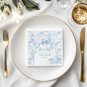 Serviette En Papier C'est un Garçon Toile Bleu Safari Baby shower anim