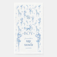C'est un petit Baby shower Safari Animal Blue Ball