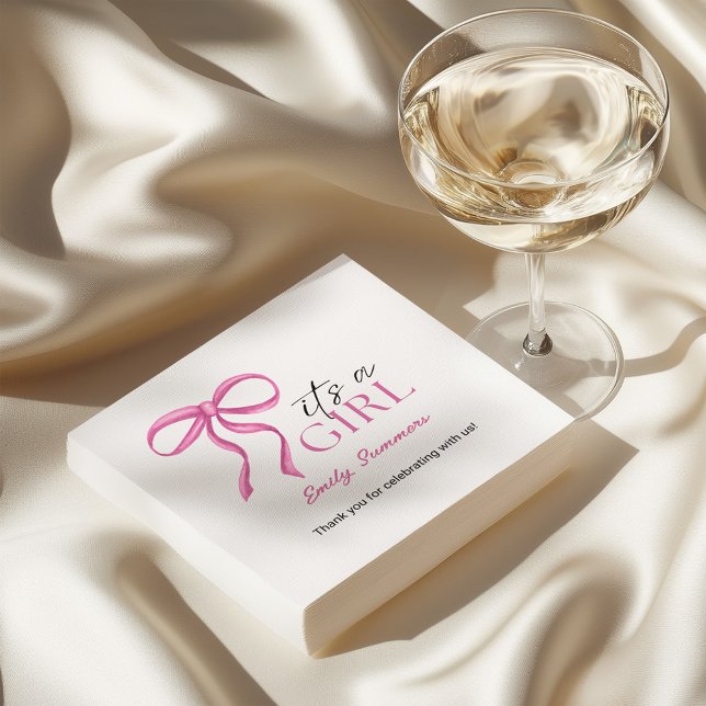 Serviette En Papier C'est un Ruban Rose Fille (Créateur téléchargé)