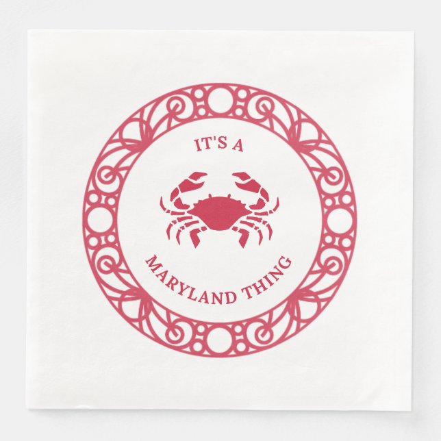 SERVIETTE EN PAPIER C'EST UNE CHOSE DE MARYLAND (CRABS) (Devant)