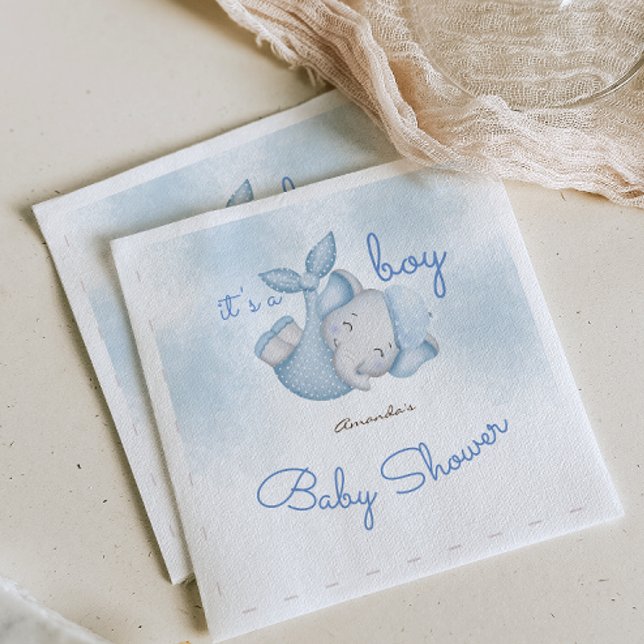 Serviette En Papier C'est une douche pour bébé garçon éléphant bébé ga (Créateur téléchargé)