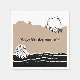 Serviette En Papier C'est une fête d'anniversaire de plage